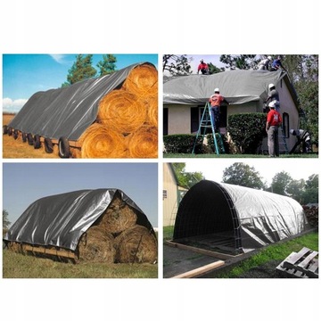 PLANDEKA 5x6m SREBRNA/BRĄZOWA 210g/m2 BARDZO GRUBA 6x5m