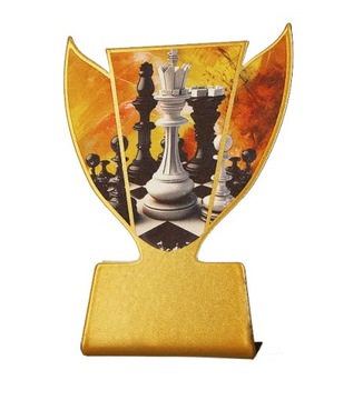 Figurka Puchar Statuetka metalowa Szachy 10 cm