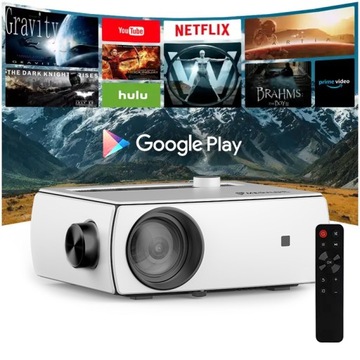 RZUTNIK PROJEKTOR FULL HD WIFI ANDROID TV 4K BLUETOOTH 9000lm 300 ANSI LED