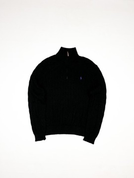 Polo Ralph Lauren czarny sweter warkocz XL.