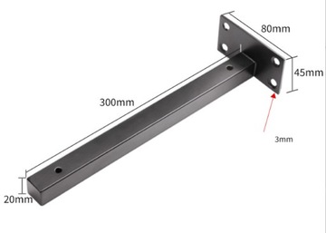 КРОНШТЕЙН ДЛЯ ПОЛКИ УГЛОВОЙ КРОНШТЕЙН 30см ЧЕРНЫЙ