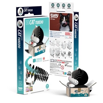 Kotek Tuxedo Eugy Eko Układanka Puzzle 3D Edu 6+