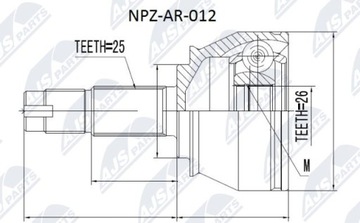 NTY NPZ-AR-012 PRZEGUB ZEWNĘTRZNY