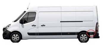 LIŠTA BLATNÍKU BOČNÍ LEVÝ ZADNÍ BOK DO MASTER III 3 MOVANO B NV400 2010-