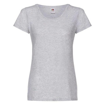 T-shirt damski okrągły dekolt Fruit of the Loom ORIGINAL rozmiar XS szary