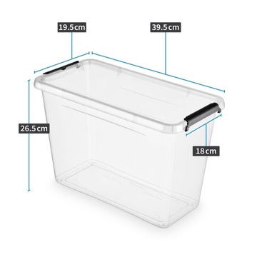 Контейнер пластиковый коробчатый с крышкой, 13 литров, закрытый