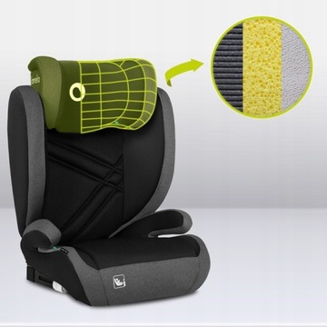 АВТОКРЕСЛО LIONELO HUGO I-SIZE БАЗА ISOFIX SPORTY ЧЕРНЫЙ КРАСНЫЙ