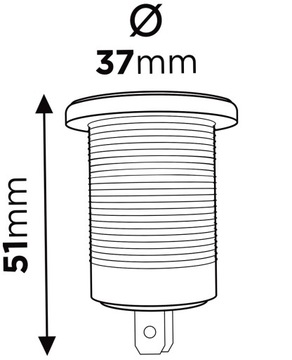 Дополнительная розетка прикуривателя ВСТРОЕННАЯ 12/24В 15А