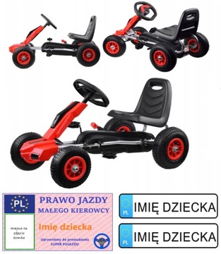 СПОРТИВНЫЙ Картинг с педалями, НАДУВАННЫЕ колеса, ТОРМОЗ