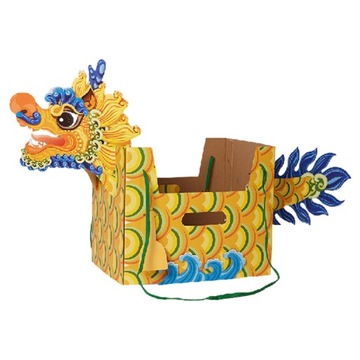 Китайский бумажный дракон Китайский Новый год Лодка-дракон новая, желтая