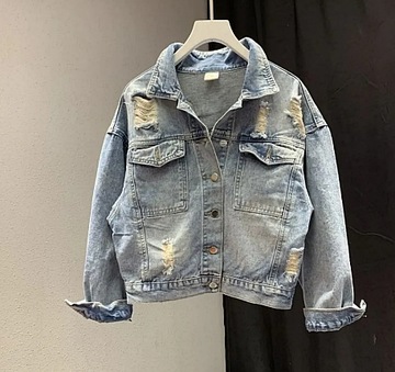 MD jeansowa kurtka jeans Myszka Miki bawełna | XL