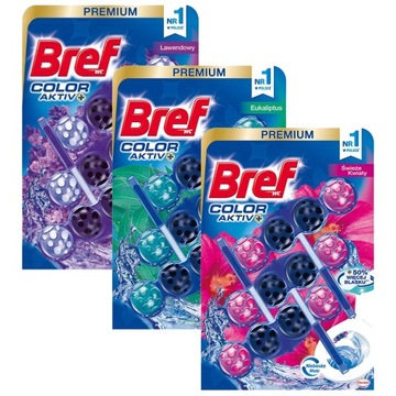 Bref Color Aktiv zawieszka barwiąca do WC mix zestaw 9x50g