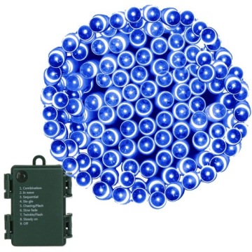 100LED НАРУЖНЫЕ РОЖДЕСТВЕНСКИЕ ЕЛОЧНЫЕ ОГНИ, СИНИЙ ТАЙМЕР
