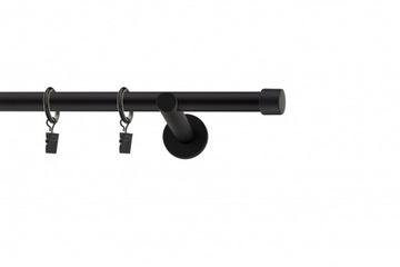 Karnisz metalowy pojedynczy Czarny Mat 360cm 19 mm Luna rózne wzory