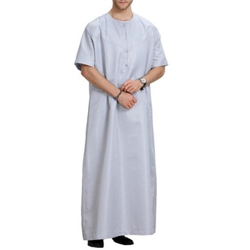 Arabska koszulka z krótkim rękawem Thawb, szara, XL