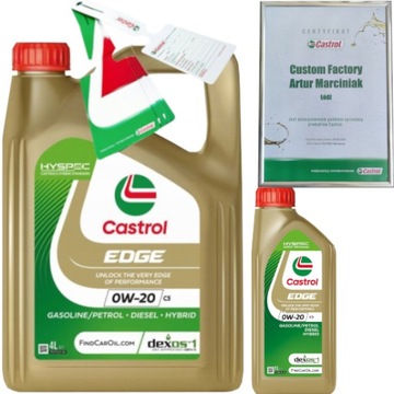 CASTROL EDGE 0W20 C5 5L DEXSOS1 GEN3 MB 229.71 STJLR.03.5006 + ZAWIESZKA