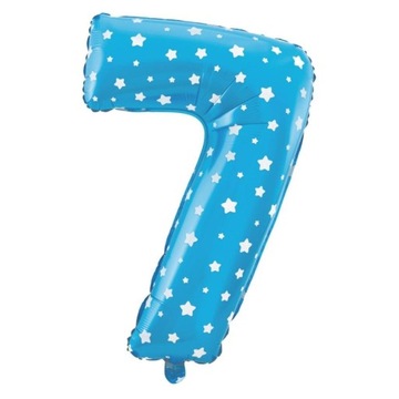 BALON CYFRA 7 NIEBIESKI BALONY URODZINOWE URODZINY