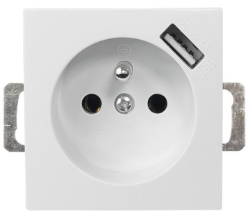 QUADRA GNIAZDKO PODTYNKOWE Z BOLCEM USB DO RAMKI