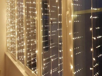 Светодиодная световая завеса 3х2,5 с теплой памятью + вилка