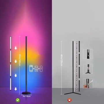 СВЕТОДИОДНЫЙ ТОРШЕР RGB, ТОРШЕР С РЕГУЛИРУЕМОЙ РЕГУЛЯЦИЕЙ С ДИСТАНЦИОННЫМ УПРАВЛЕНИЕМ