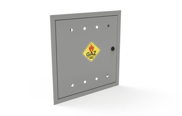 SKRZYNKA GAZ DRZWI I RAMKA 50x50 SZARY