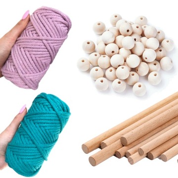 ZESTAW DO MAKRAMY DLA POCZĄTKUJĄCYCH DO NAUKI DIY