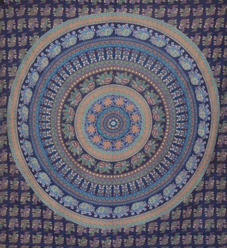 Indyjska NARZUTA XXL batik orient MANDALA bawełna