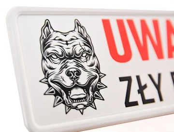 ТАБЛИЧКА 19х8 Алюминий ВНИМАНИЕ ПЛОХАЯ ОПАСНАЯ СОБАКА