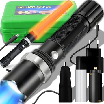 LATARKA POLICYJNA WOJSKOWA MOCNA LED ZOOM SZPERACZ