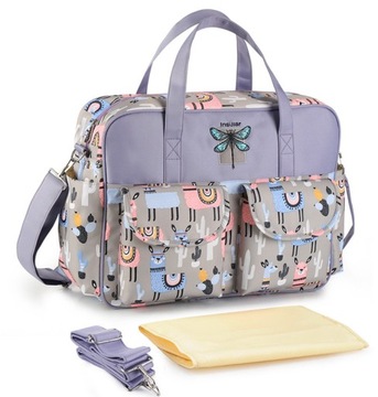 TORBA ORGANIZER DO WÓZKA DLA MAMY TATY WZORY KOLORY ALPAKA 3w1