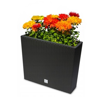 DONICA OGRODOWA DUŻA DONICZKA NA BALKON TARAS Z WKŁADEM RATANOWA KWADRATOWA