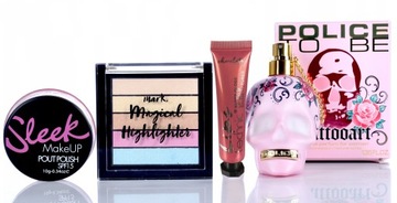 ZESTAW KOSMETYKÓW DO MAKIJAŻU DLA NASTOLATKI ROZŚWIETLACZ PERFUMY + GRATIS