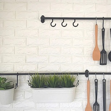 Винты с крючком-чашкой Черные вкручивающиеся крючки 60 шт.