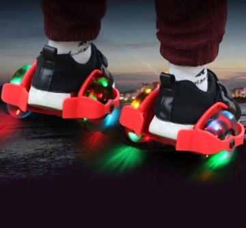 РОЛИКИ РОЛИКОВЫЕ ЧЕХОЛЫ ДЛЯ ОБУВИ LED СВЕТЯЩИЕСЯ УНИВЕРСАЛЬНЫЕ ЧЕРНЫЕ AG234