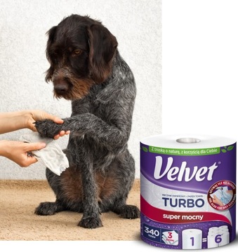 Velvet ręczniki papierowe TURBO 6 gigarolek 3 warstwowy 340 listków