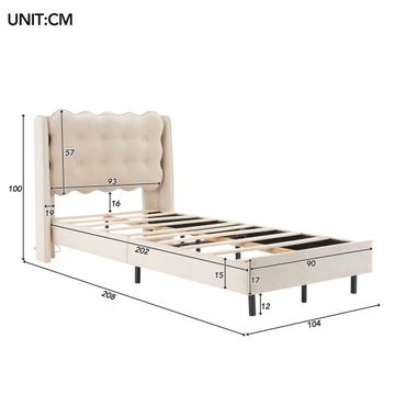 ŁÓŻKO DZIECIĘCE W KOLORZE AKSAMITNEGO BEŻU