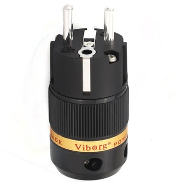 Viborg VE501S - Posrebrzany wtyk zasilający Schuko