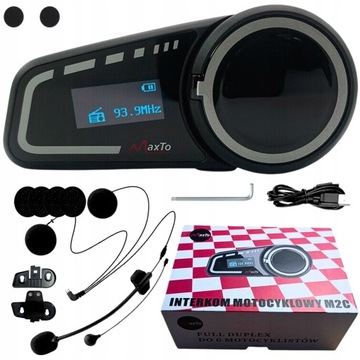 МОТОЦИКЛНЫЙ ИНТЕРКОМ MaxTo M2C на 6 мото ПОЛЬСКИЙ LECTOR 1000 МЕТРОВ