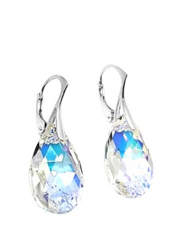 Srebrne kolczyki z kr. Swarovski Migdał CAB 22mm