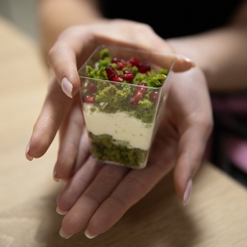 48x PUCHARKI NA DESERY 150ml kubek pojemnik KWADRATOWY na desery lody