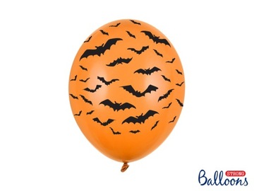 BALONY pomarańczowe NA HALLOWEEN nietoperze- 5 szt