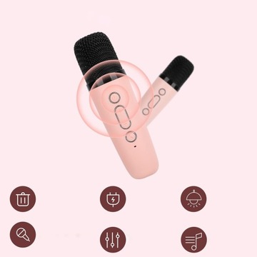 Караоке для детей, портативная Bluetooth-колонка с 2 микрофонами