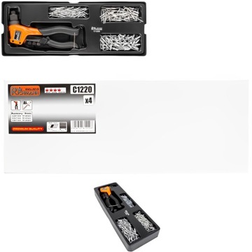 НАБОР ЗАКЛЕПОЧНИКОВ 2,4 3,2 4,0 4,8 + ВСТАВКА ДЛЯ МАСТЕРСКОЙ ЗАКЛЕПОК ДЛЯ ТЕЛЕЖКИ RICHMANN C1