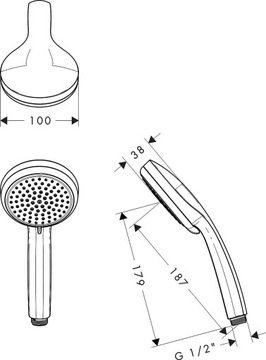 HANSGROHE SŁUCHAWKA PRYSZNICOWA CROMA 100 VARIO 28535000