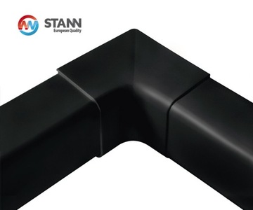 Narożnik wew. 90 stopni koryta czarny 80x60mm STAN