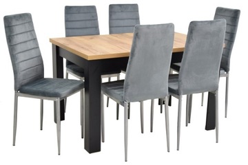 Stół Rozkładany do 180 cm blat ARTISAN i 6 krzeseł
