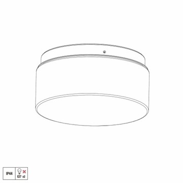 Plafon łazienkowy IP44 25 cm biały 2 x E27