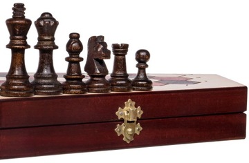 Деревянные ШЕСТИГРАННЫЕ шахматные фигуры Глинского, 46x54 см, большая обожженная шахматная доска