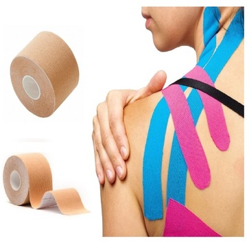 TAŚMA KINEZJOLOGICZNA TAPE TEJPY PLASTRY MEDYCZNE KINESIOLOGY TAPING 5cmx5m