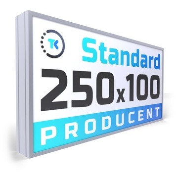 Kaseton STANDARD reklamowy LED z ramą aluminiową 250x100cm